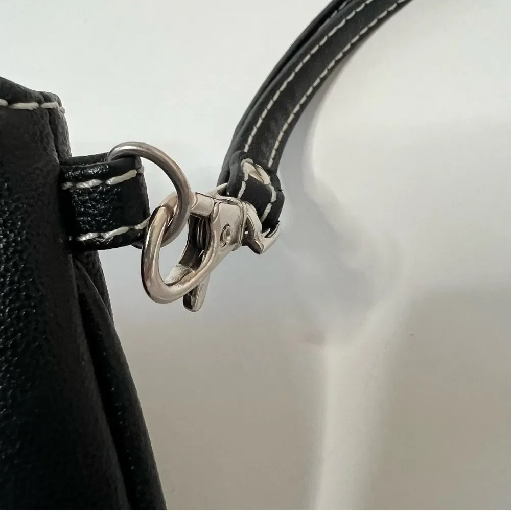 Liz Claiborne Black Vegan Leather Wristlet Clutch Wallet Purse